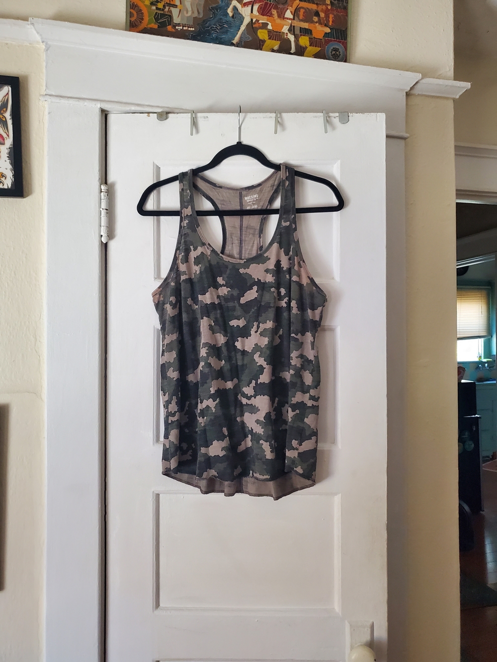 Mossimo Supply Co. Olive and Beige Camo Racerback Tank